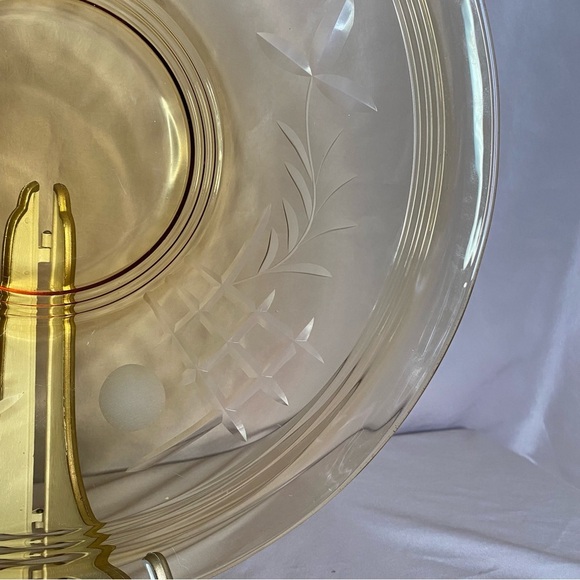 Amber Glass Large Serving Platter Plate - Picture 4 of 9